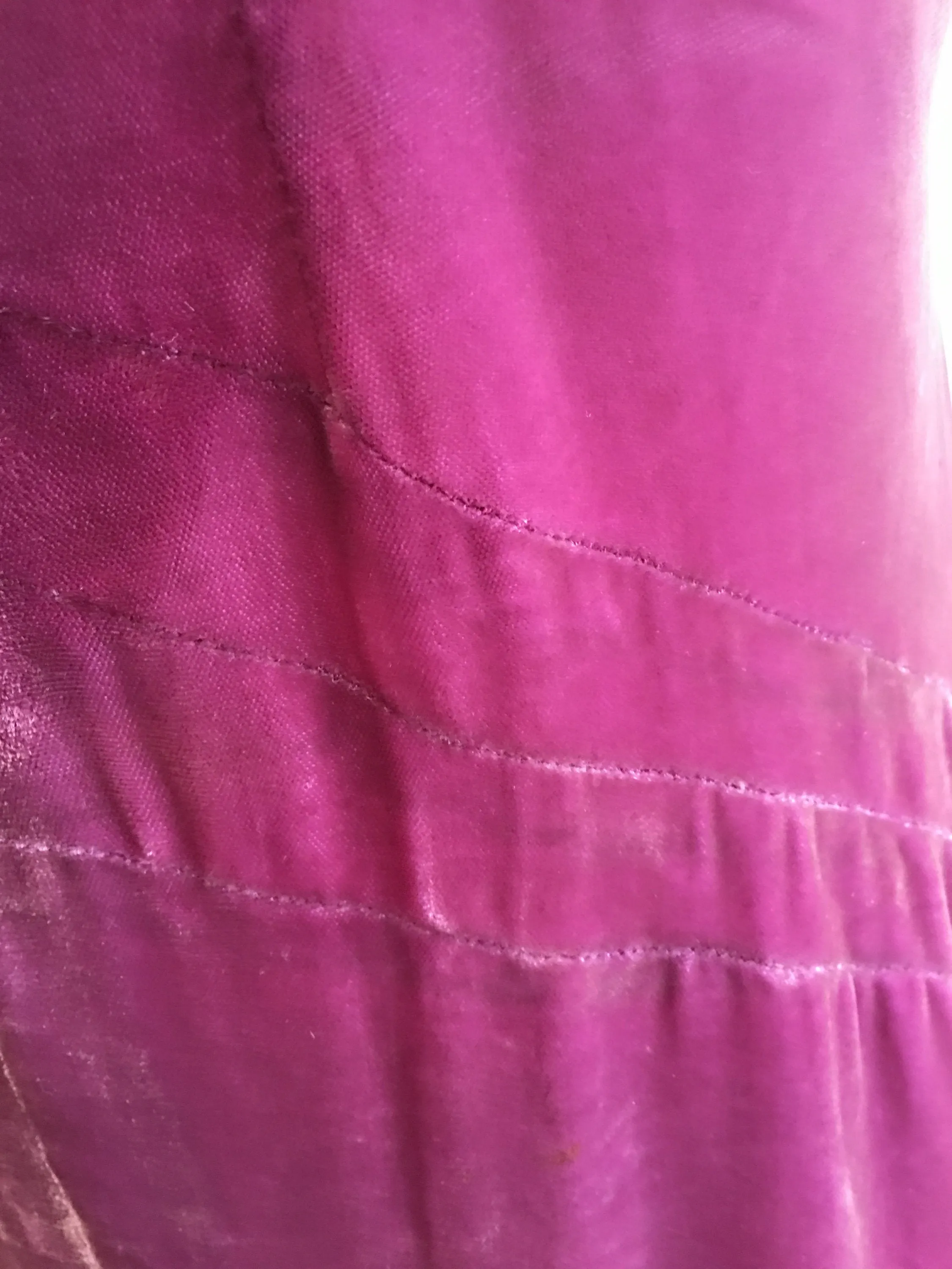 1930s Harvey Nichols Plum Silk Velvet Gown w Train