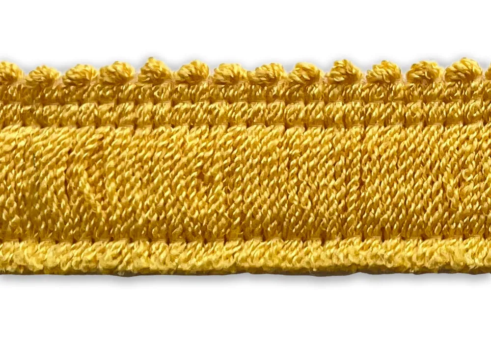 1" Glamorous Goldenrod Wool Fringed Trim (Made in France)