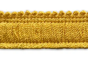 1" Glamorous Goldenrod Wool Fringed Trim (Made in France)