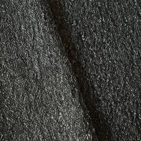 2 YD PC-Black/White Wool Blend Loosely Woven Dobby Fabric