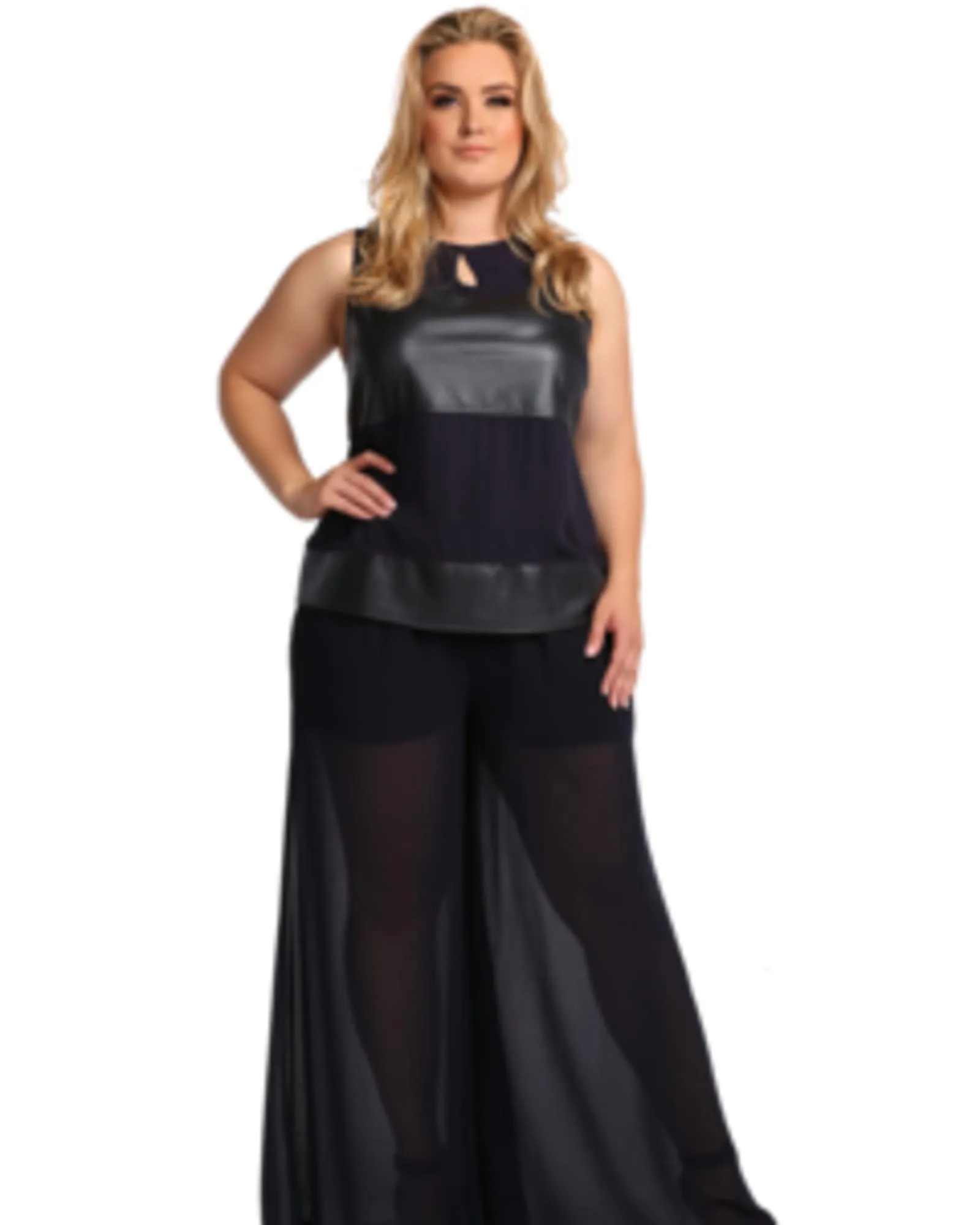 Andrea Chiffon Palazzo Pants | MIDNIGHTBLUE