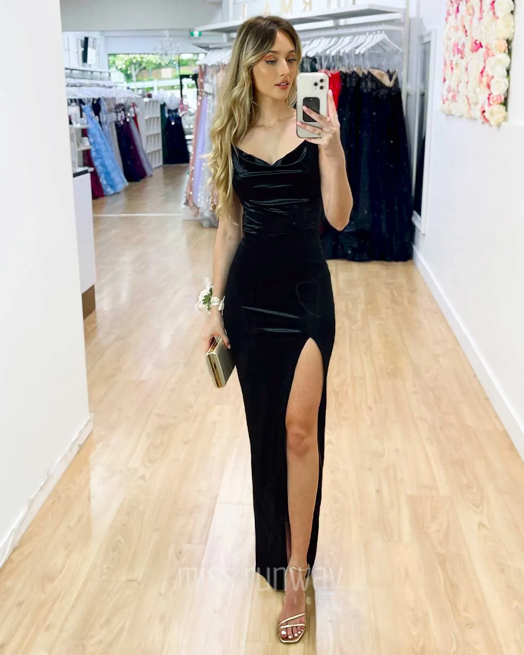 Andrea Velvet Gown - Black