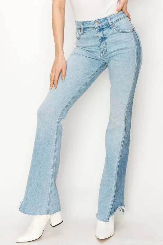 Annebelle Plus High Rise Boot Cut W/color Panel Detail Jeans