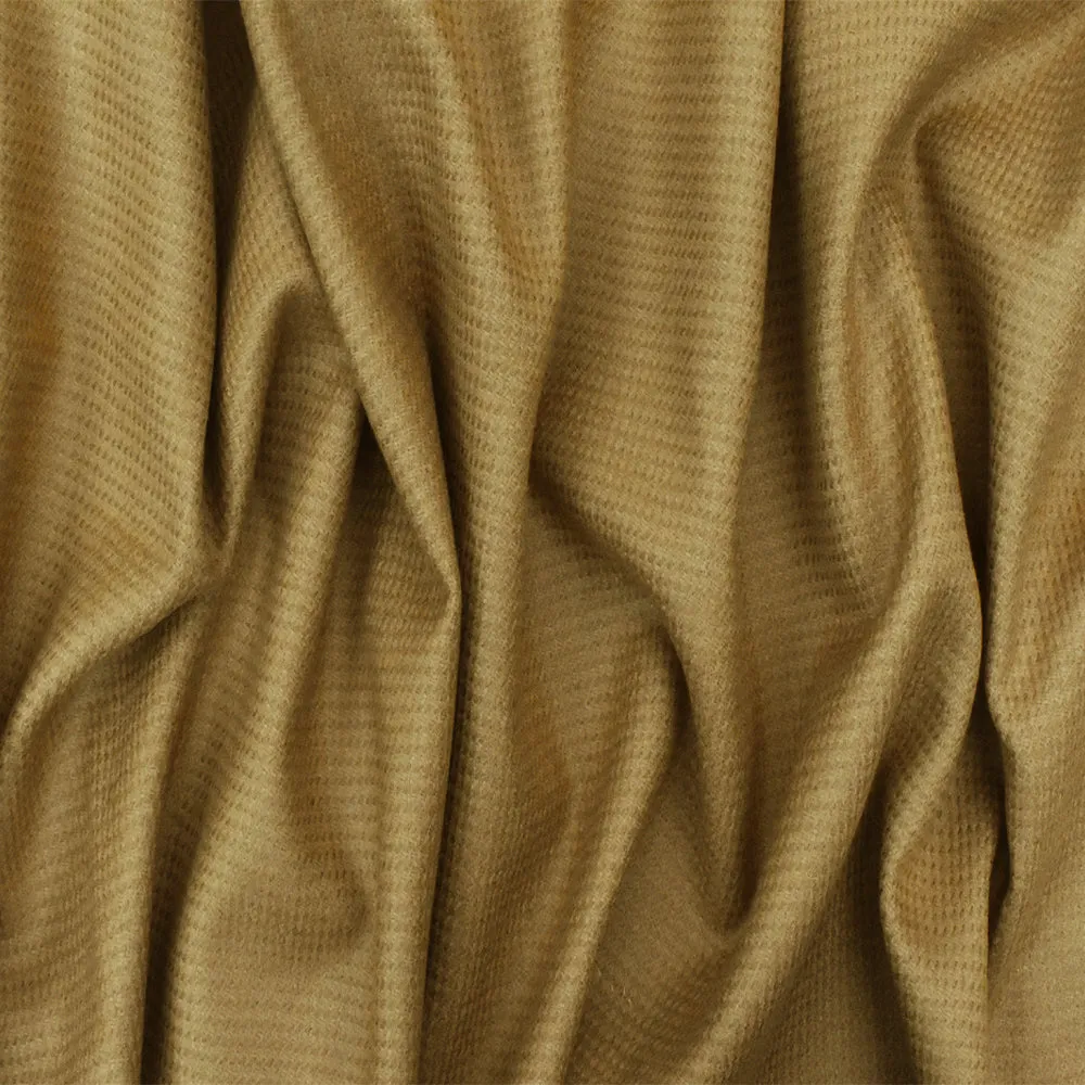 Antique Beige Solid Wool-Poly Irregular Twill Woven Jacketing Fabric