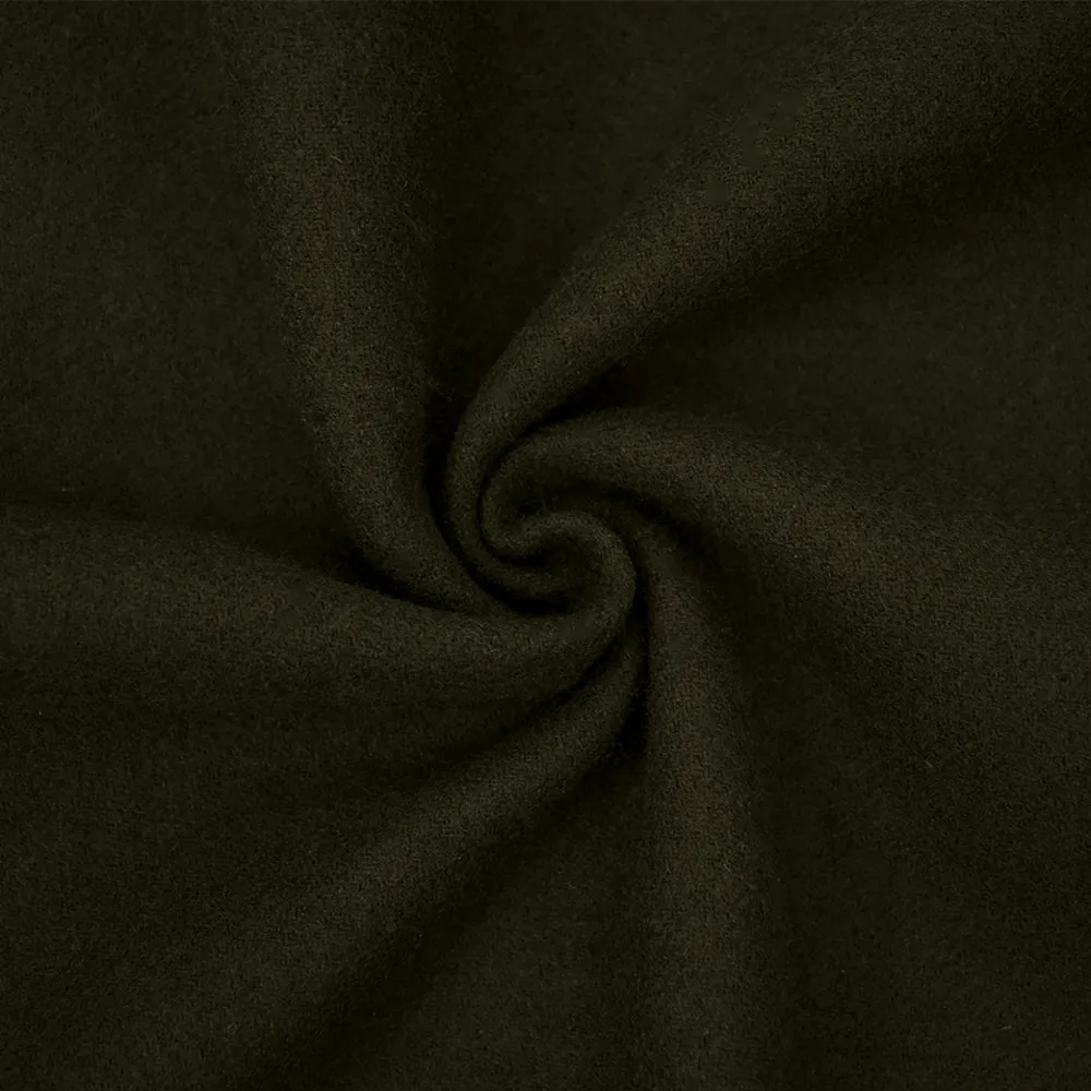 Army Green Melton Wool Brushed Double Woven Coating Fabric