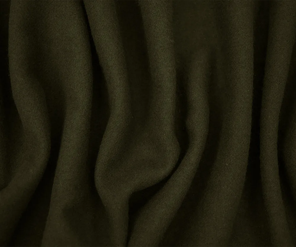 Army Green Melton Wool Brushed Double Woven Coating Fabric