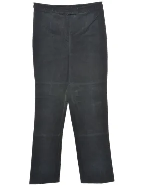 Black Suede Tapered Trousers - W29 L29