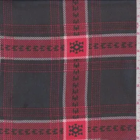 Black/Red Plaid Chiffon Fabric