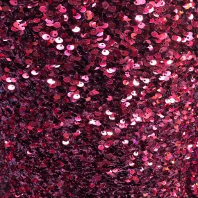 Burgundy Sequins Embroidered Stretch Velvet Rodeo Fabric