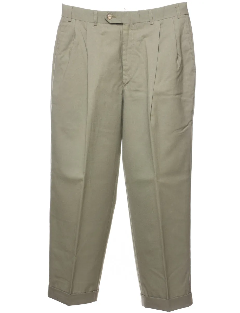 Classic Light Green Tapered Trousers - W33 L28