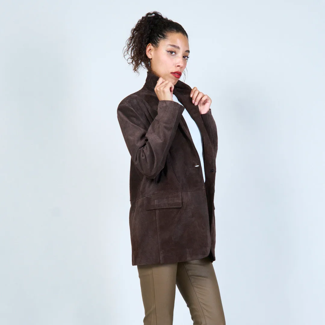 Classic suede blazer wholesale