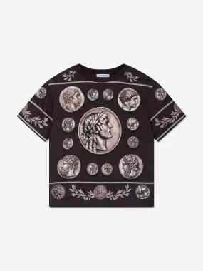 Dolce & Gabbana Boys Coin Print T-Shirt in Brown