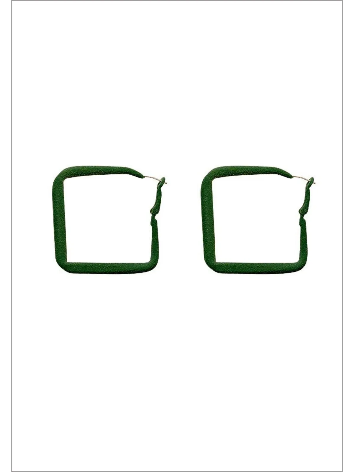 Enchanting Emerald Square Hoop Velvet Earrings