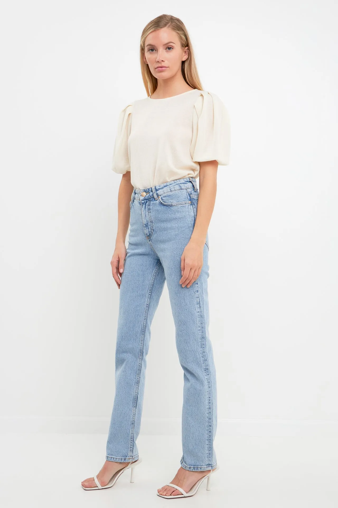 English Factory - Pleated Shoulder Knit Top