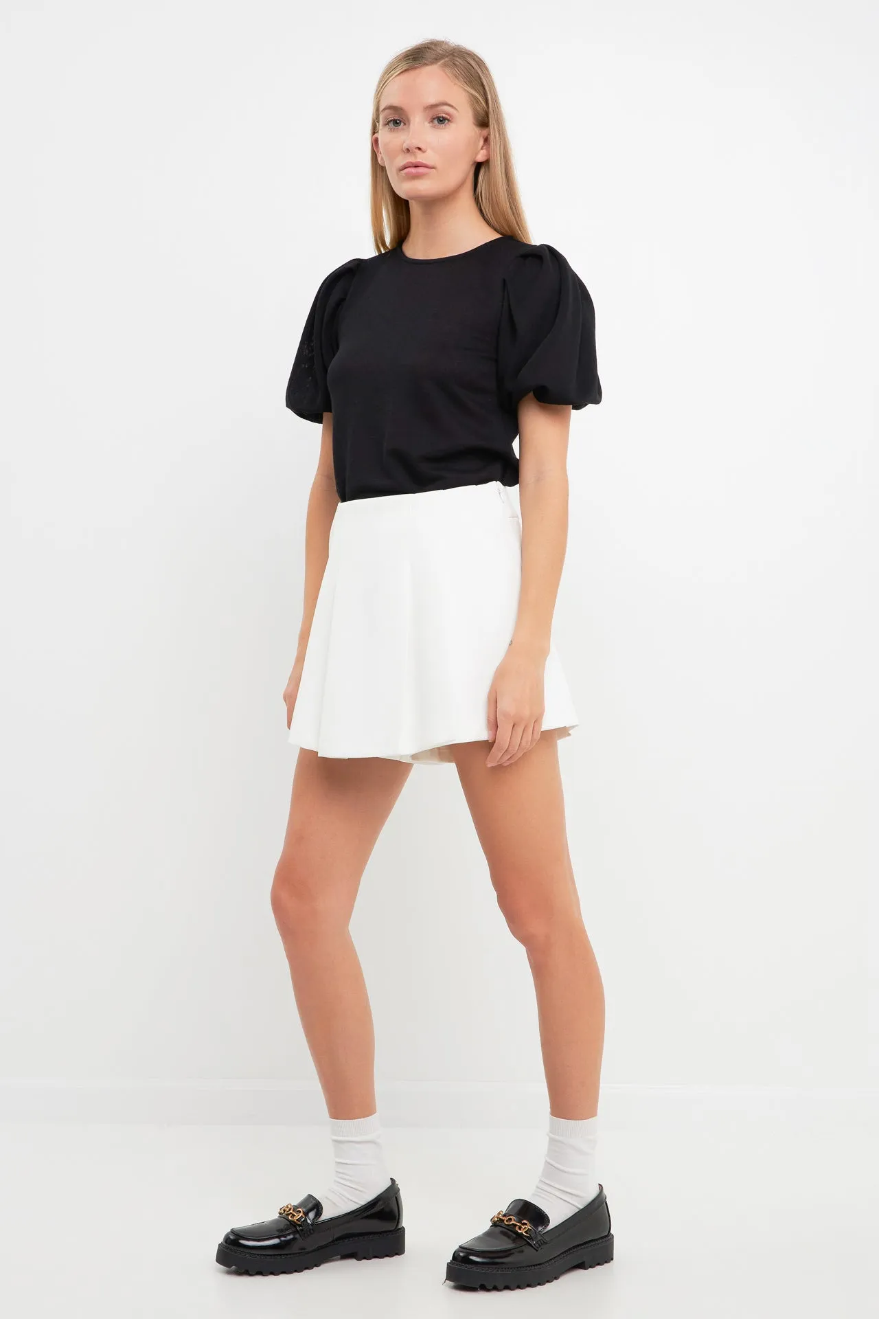 English Factory - Pleated Shoulder Knit Top