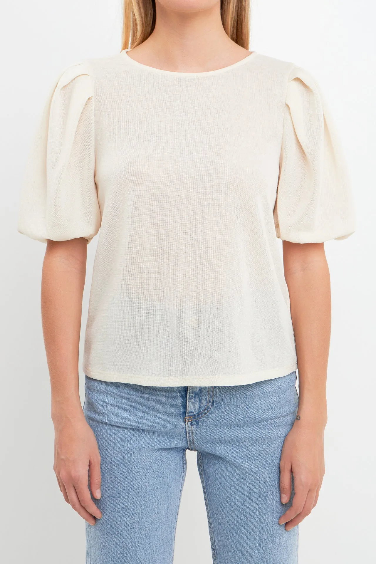 English Factory - Pleated Shoulder Knit Top