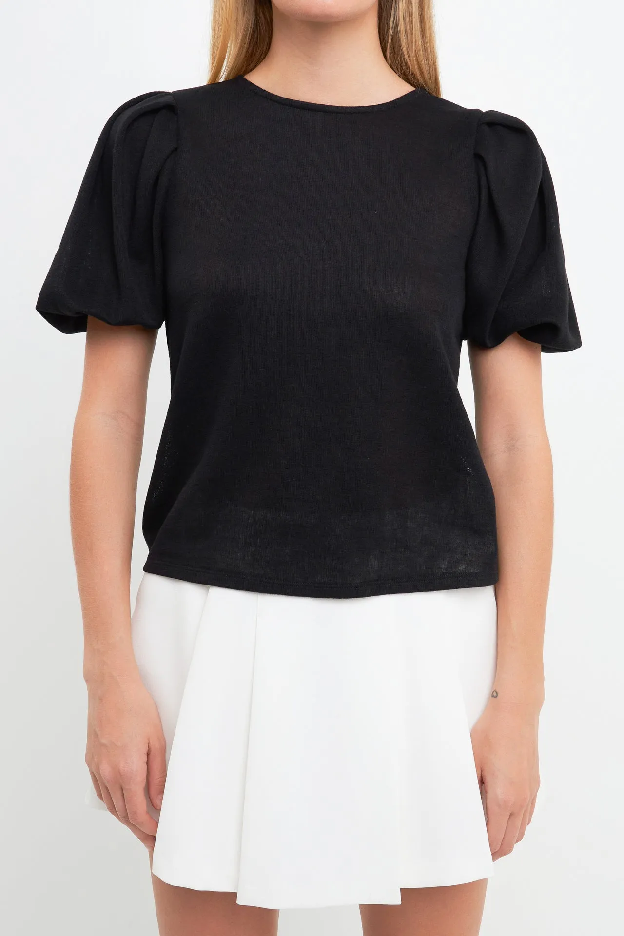 English Factory - Pleated Shoulder Knit Top