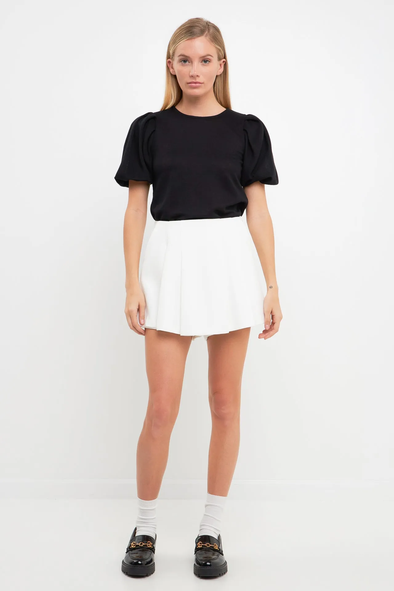 English Factory - Pleated Shoulder Knit Top