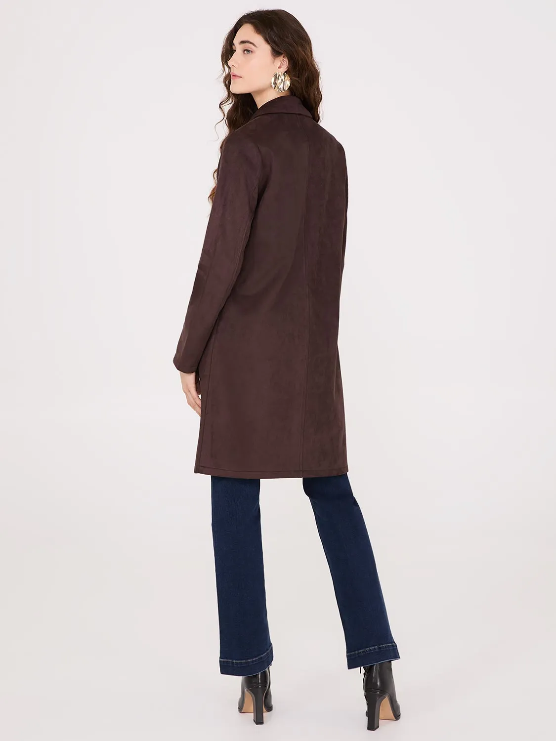 Faux Suede Car Coat