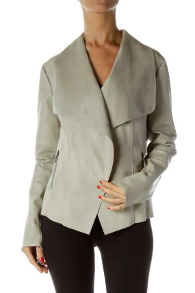 Gray Faux-Suede Jacket