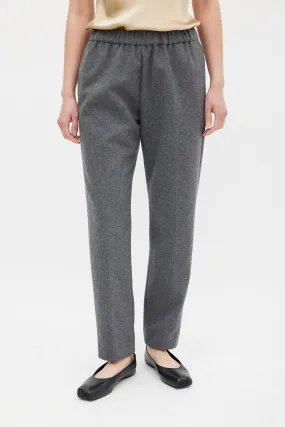 Grey Wool Tapered Leg Trouser