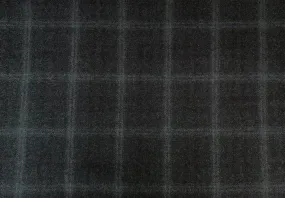 Heathered Charcoal Grey Plaid Wool Flannel (Made in Italy)