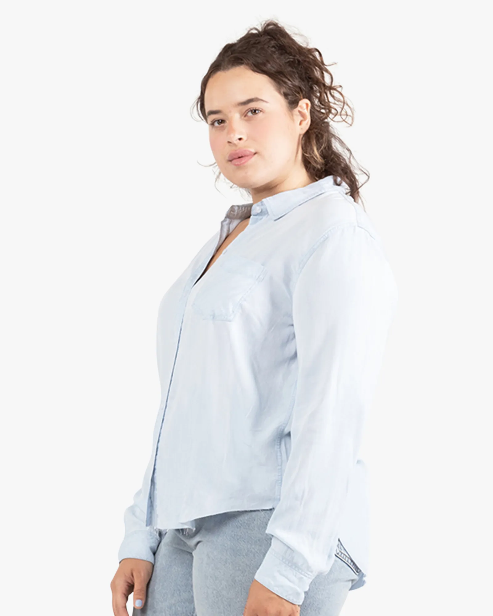 Jocelyn Button Front Shirt | Light Wash