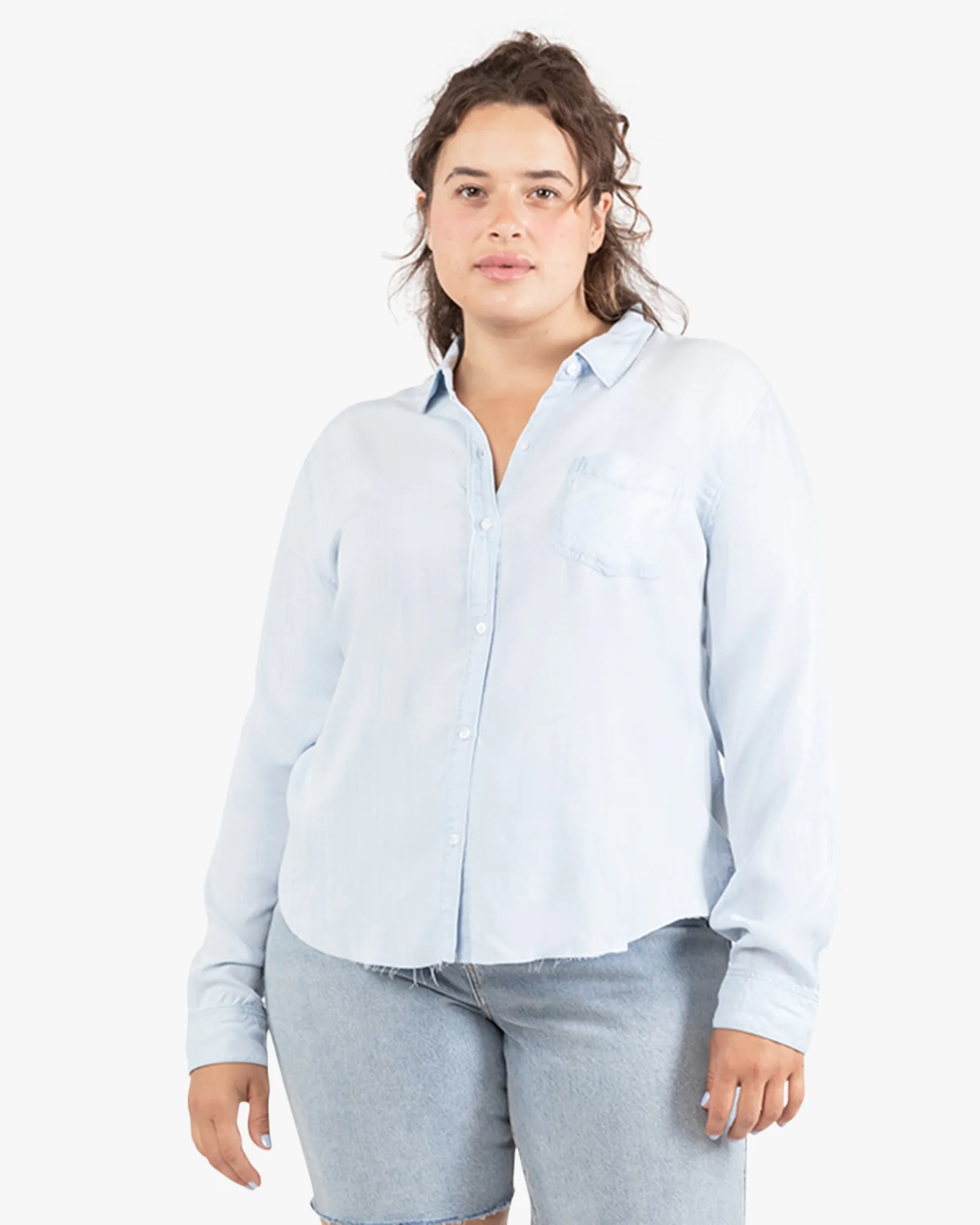 Jocelyn Button Front Shirt | Light Wash