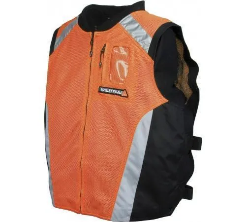 Joe Rocket 'Military Spec' Mens Orange/Black Mesh Vest