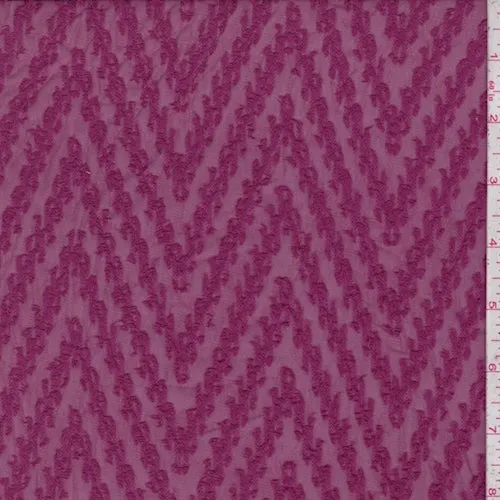 Magenta Chevron Jacquard Chiffon Fabric