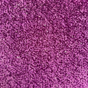 Magenta Sequins Embroidered Stretch Velvet Rodeo Fabric