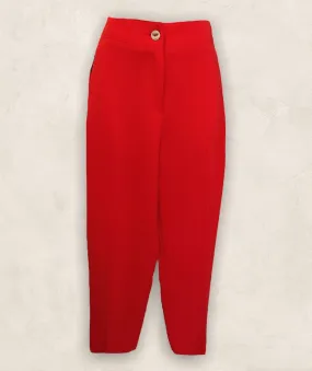 Marie Mero Red Berry Crepe Tapered Trousers UK 16 EU 44 US 12