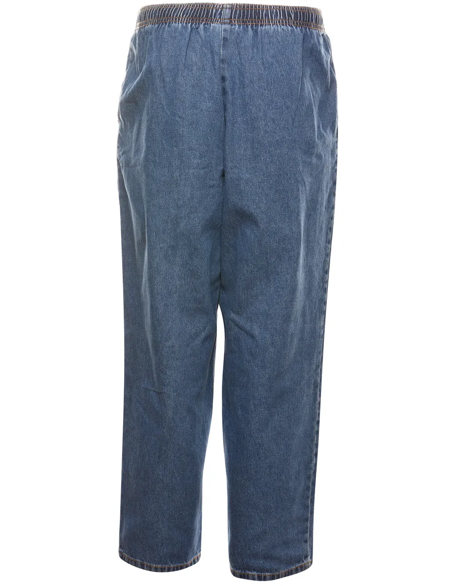 Medium Wash Tapered Denim Trousers - W28 L27