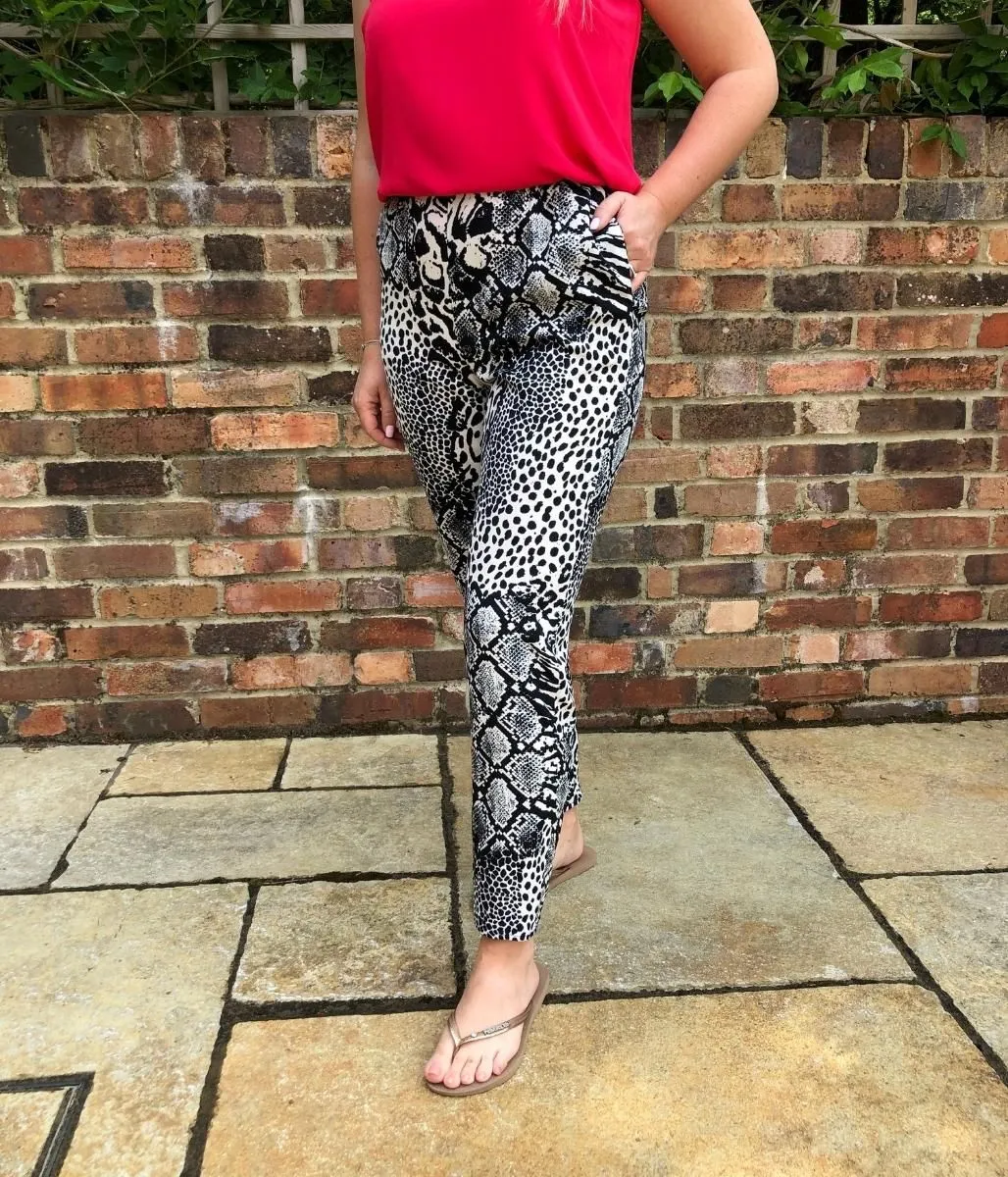 Monochrome Animal Print Trousers 12