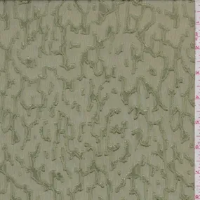 Moss Green Abstract Jacquard Chiffon Fabric