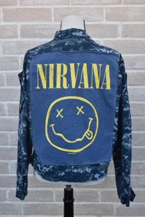 Nirvana Vintage Repurposed Navy Military Jacket