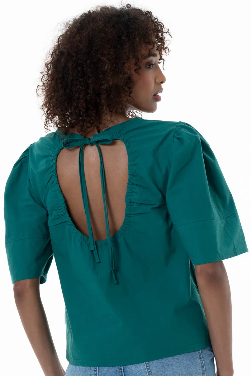 Open Back T-Shirt _ 154356 _ Green