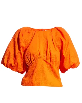 Orange Crush Gathered Seam Top