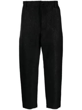 PATTERNED-JACQUARD TAPERED TROUSERS