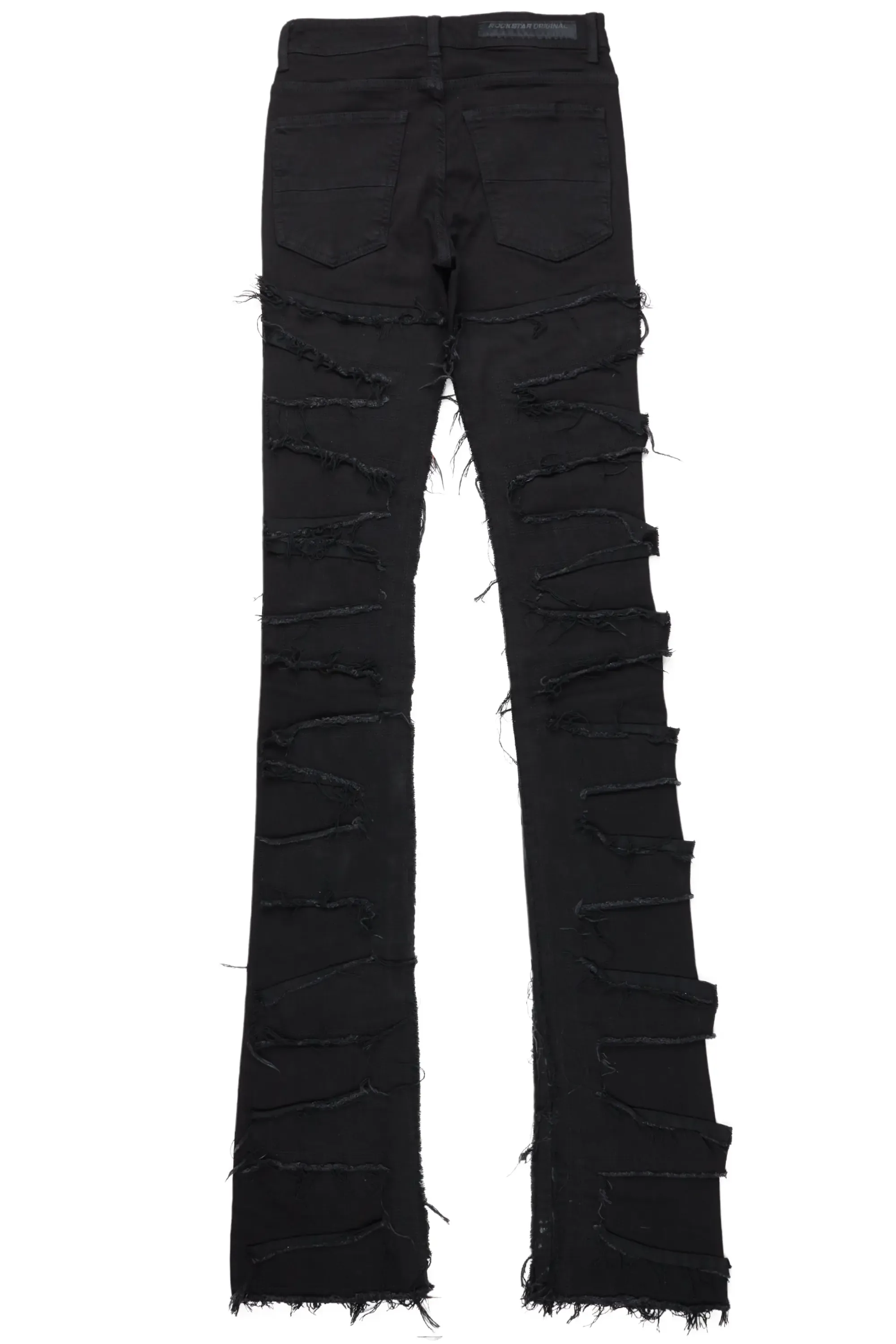 Paxx Black Super Stacked Flare Jean