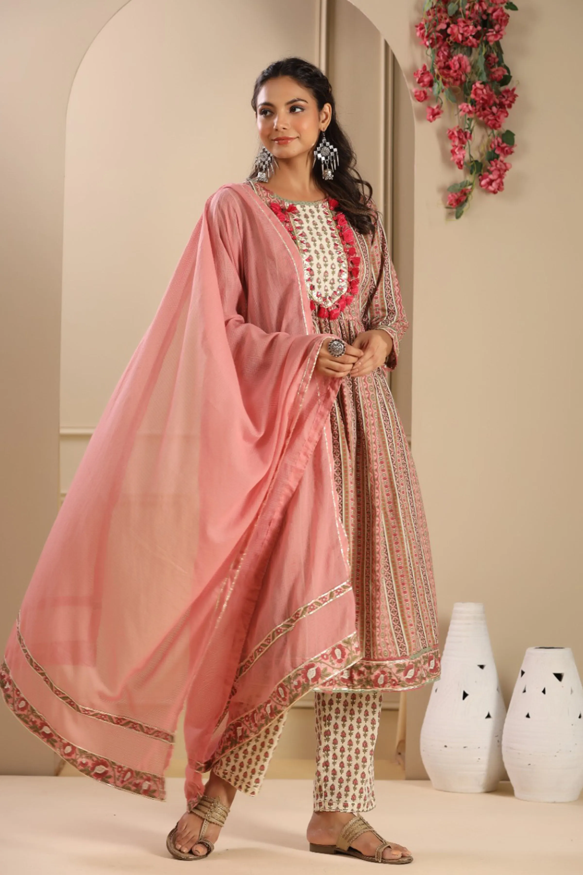 Peachy Delight Nyra Anarkali Set