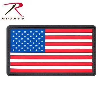 PVC US Flag Patch With Hook Back