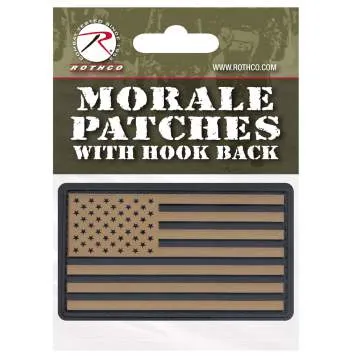 PVC US Flag Patch With Hook Back