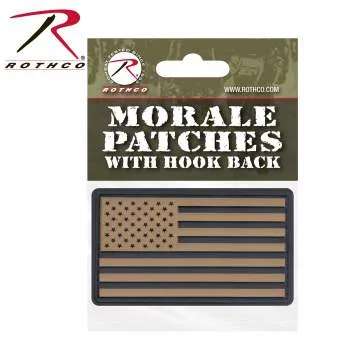 PVC US Flag Patch With Hook Back