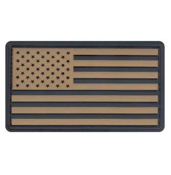 PVC US Flag Patch With Hook Back