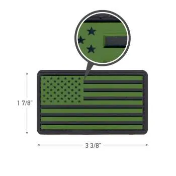 PVC US Flag Patch With Hook Back