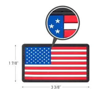 PVC US Flag Patch With Hook Back