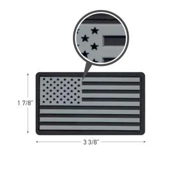 PVC US Flag Patch With Hook Back