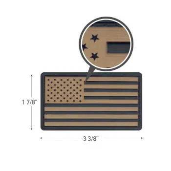 PVC US Flag Patch With Hook Back