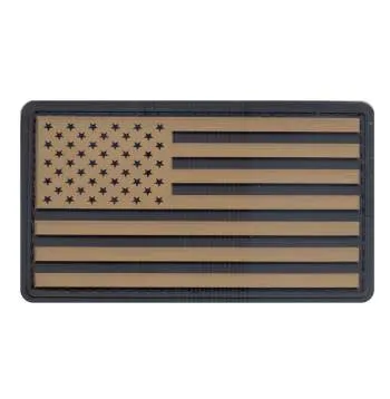 PVC US Flag Patch With Hook Back